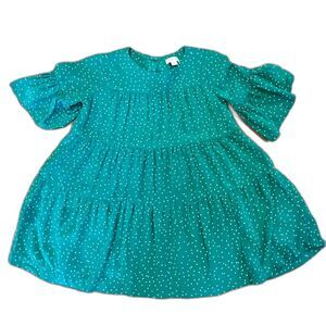 Gymboree Green White polka Dot Dress Tiered Size 4 Girl's Kids